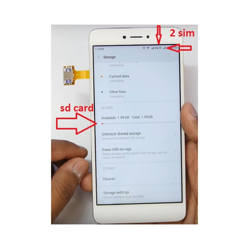 TECNOULAB 1pc Hybrid Dual SIM Card Adapter Micro SD Nano