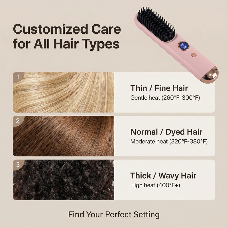 Pink Latest Hairdressing Comb, 2026 Upgraded Ceramic Hairdressing Comb Smooth,