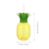 Toyvian 4pcs Pineapple Plastic Cups with Straws Beach Theme Party