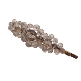 Topkids Accessories Beautiful Beaded Hair Grips, Hair Accessories for Prom, Bride or Flower Girl, Womens Hair Clip, Bobby Pins, Kirby Grip Accessory (Beaded Hair Grip Grey)