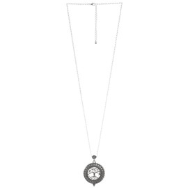 Artisan Owl Tree of Life 4x Magnifier Magnifying Glass Sliding Top Magnet Pendant Necklace, 30"