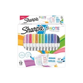 Sharpie S-Note Resaltador/Marcador de Texto Creativo, Punta Cincel, Surtidos, 12 Piezas, 2133103