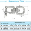 PATIKIL Double End Swivel M8 Working Load 475kg/1047lbs 304 Stainless