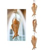 Copper Patina Rain Chain with Rainbow Trout for Heavy Rain,