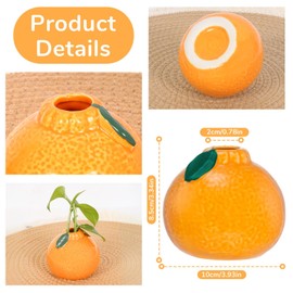 CHPINDAM Ceramic Vase Decor,Unique Orange Shaped Shape -Floral Arrangement Decorative Art Vase, for Table Decorations, Wedding, Party,Receptions, Home Decor (2)