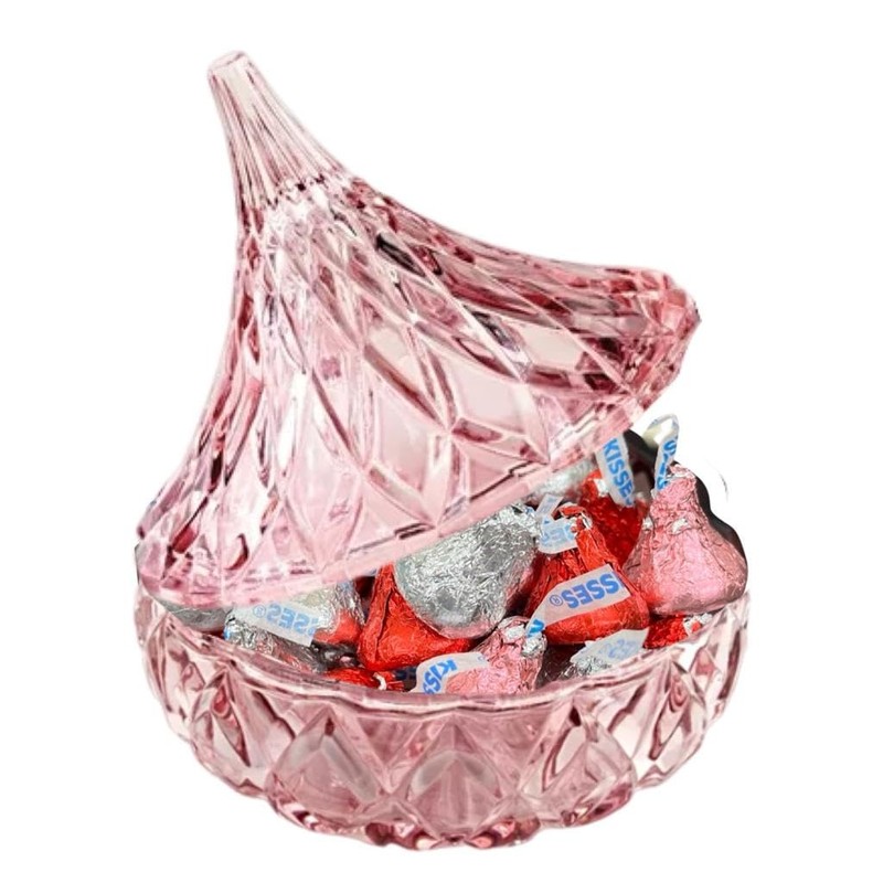 HERSHEY KISSES Valentine's Day Chocolate with Jar (1 COUNT, Valentine's