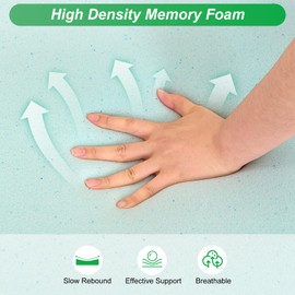 2 Inch Queen Size Egg Crate Cooling Gel Memory Foam Mattress Topper, Convoluted Bed Topper for Pressure Relief and Enhanced Airflow, CertiPUR-US Certified