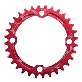 Round Oval Chainring 32/34/36/38T BCD Bicycle Sprocket, Narrow Wide Single Chain Ring Bike Mountain Steel Crank Repair Parts Tooth Aluminum Lightweight for Road Bikes BMX MTB Speed(32T-Red)