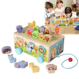 Juguetes Montessori, Juguetes Didacticos para Bebes 1 año 4 Formas de Jugar, Transferencia Térmica, Cordón de Ajuste Extendido, Juguetes para Bebe 1-3 año, El Mejor Regalos Dia del Niño