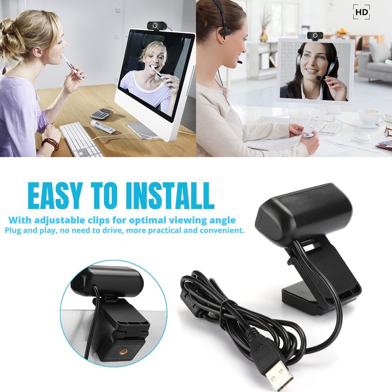 1080P Full HD Webcam, Computer Camera Desktop USB Camera with