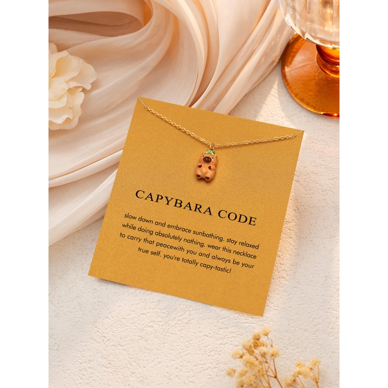 Baydurcan Capybara Necklace Gifts for Women Cute Capybara Stuff Cute