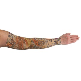 LympheDIVAs Medical Graduated Compression Sleeve for Lymphedema (Short 30-40 mmHg Small, Lotus Dragon Tattoo)