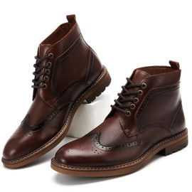 Arkbird Mens Oxford Dress Boots Fashion Casual Genuine Leather Brogue Chukka Ankle Boot for Men
