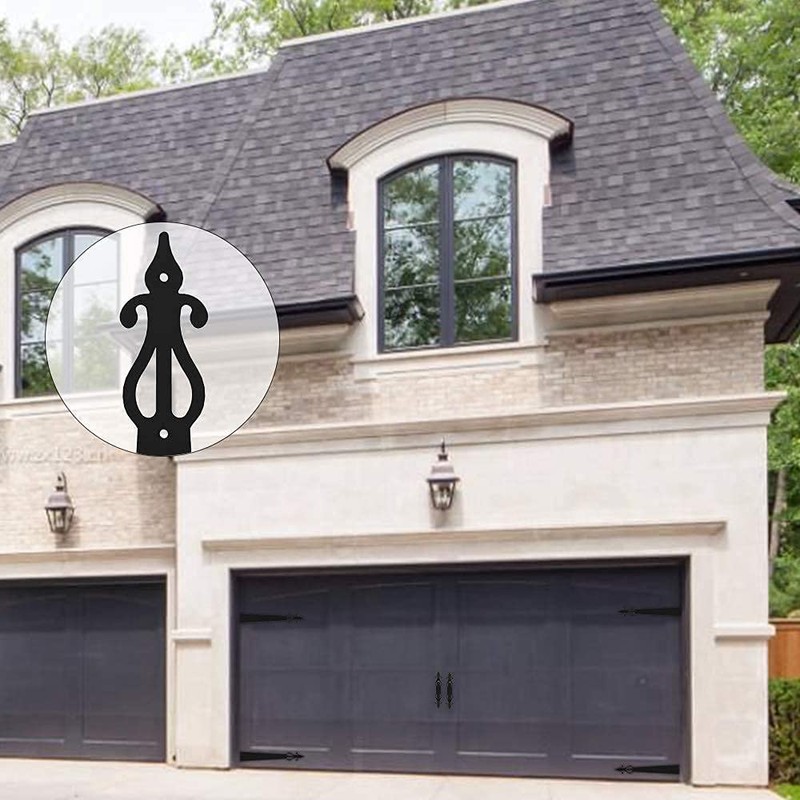CCJH Garage Door Decorative Hardware Kit Solid Steel Hinges Handles