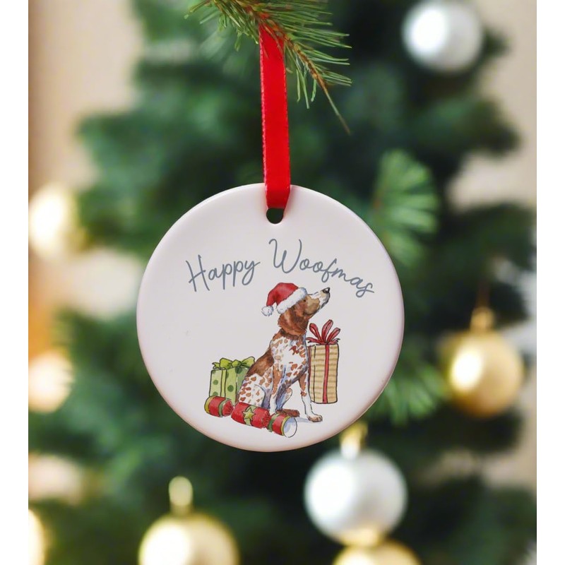 Image Industry German Shorthaired Pointer Ceramic Circle Decoration Festive -