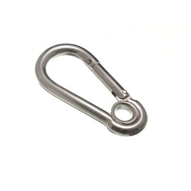 Snap Spring Clip Carabiner Hooks with Eye 8 mm 5/16 Inch BZP Steel Pack of 12
