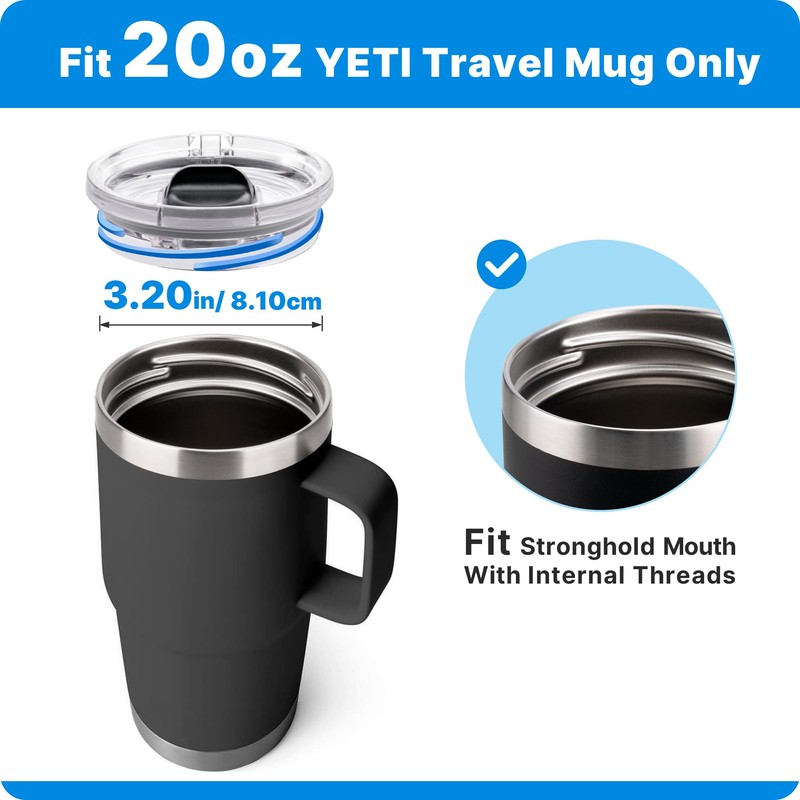 Bluwing 2 Pack 20 oz Replacement Stronghold Lid for YETI