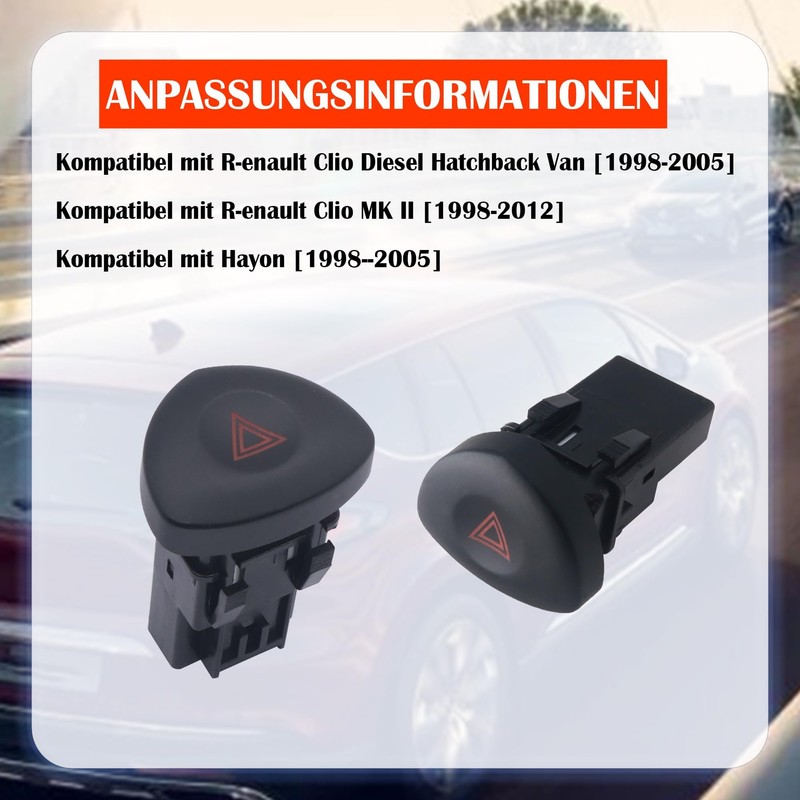 HISports Hazard Switch 8200442723, Hazard Switch Compatible with Renault Clio