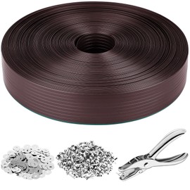 302 Pcs 262. 45 ft Chain Link Fence Slats Button Puncher Fence Privacy Tape Fasteners Fence Covering Privacy for Home Warehouse School Businesses Stadiums (Chocolate)