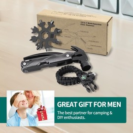 Small Gifts Advent Calendar Filling 12 in 1 Multitool Camping Accessories, Snowflakes MultiTool, Survival Bracelet, Christmas Gifts for Men, Gift Dad Christmas, Birthday Gift