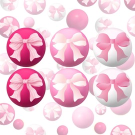 Arrowbash 24 Pcs Pink Bow Stress Ball Gift Squeeze Stress Relief Balls Mini Foam Stressed Ball Coquette Bow Sensory Relief Toys for Coworker Employee Appreciation Bag Stuffer 1.57 Inch