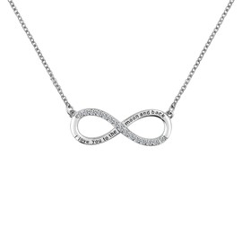 KunBead I Love You to the Moon and Back Infinity Birthday Necklace for Mom Daughter Grandma Granddaughter Nana Auntie Wife Sister Best Friend