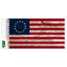 Rustic Betsy Ross 1776 Distressed American Flag Automotive Car Refrigerator Locker Vinyl Magnet