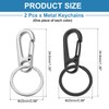 sourcing map 1.28" x 0.98" Metal Keychain Keyring, 2 Pcs