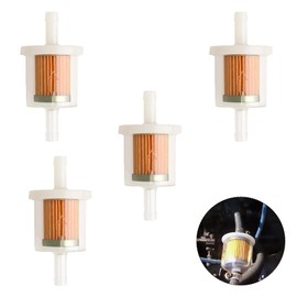 Set of 4 Petrol Filter Fuel Filter Universal 8 mm Fuel Filter for Motorcycle, Lawn Mower, Scooter Moped, Car, Car, Diesel Moped, High Density, Reusable Fuel Filter with Transparent Design