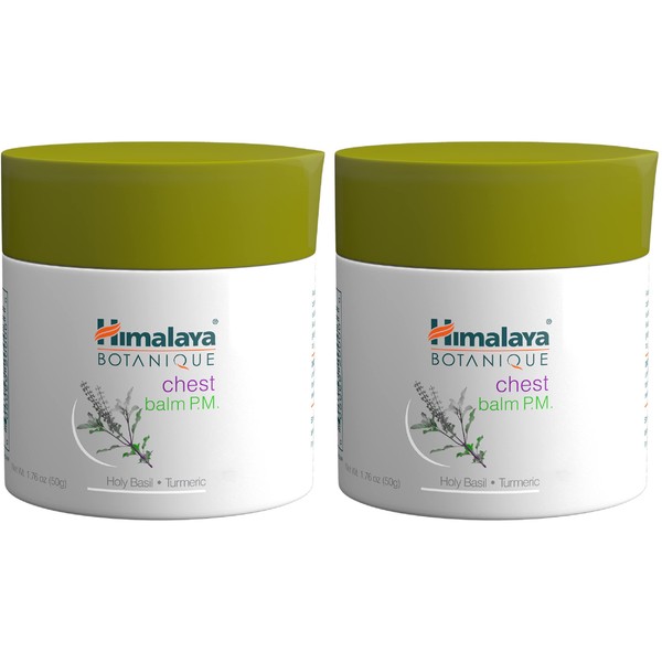 Himalaya Botanique Chest Balm P.M., Soothing, Calming and Comforting Care for Restful Nights, 1.76 oz, 2 Pack