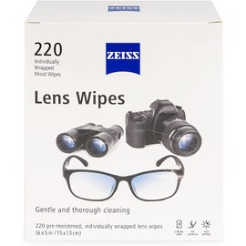 Zeiss Lens Wipes, White, 220 Count