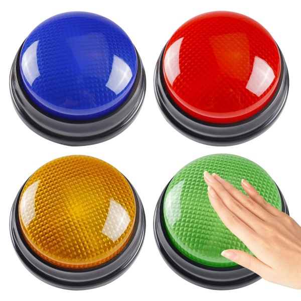 IBLESSU 4-Pack Buzzers for Trivia Games, Answer Buzzers for Classroom,