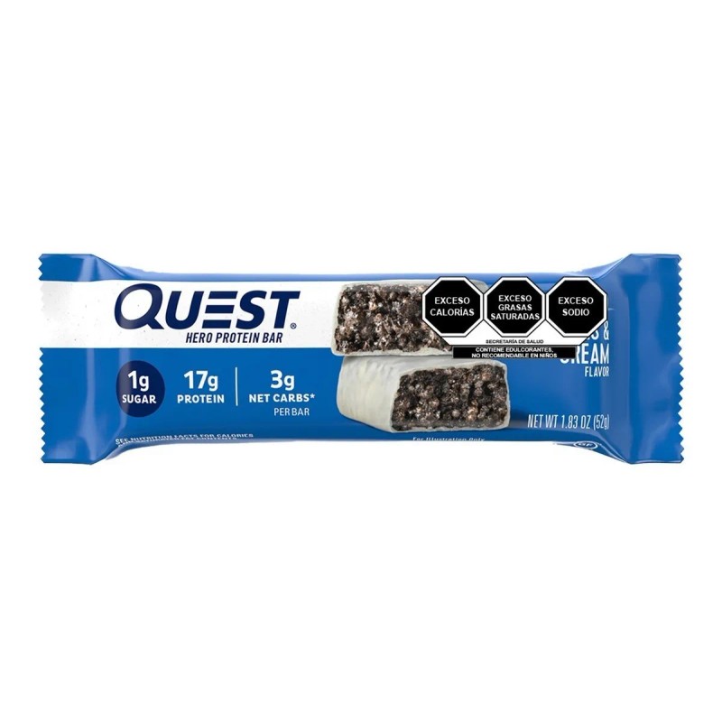 Quest Hero Crispy Barra De Proteína Sabor Galletas Con Crema