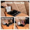 TNDCKP Car Center Console Pad Leather Armrest Pad w/Cup Holder,