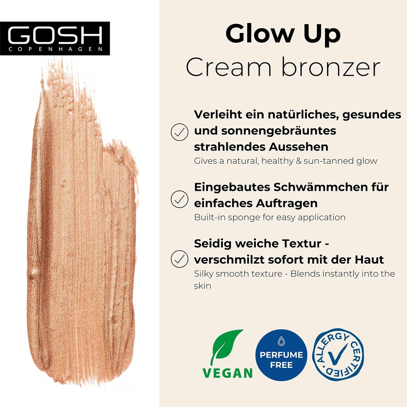 GOSH Glow Up Cream Bronzer for the Face I Liquid