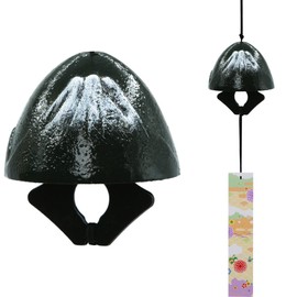 A.F.N.A.L Japanese Wind Chime Cast-Iron Outdoor Ornament for Garden, Patio & Balcony, Hanging Metal Wind-Bell Decoration Gift, Blessing Pendant Windchimes & PVC Wind-Catcher, Mt. Fuji - Green