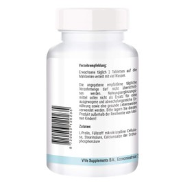 L-Proline 500 mg – 120 Tablets – Amino Acid – High Dose – Vegan Quality from Germany ViVe Supplements