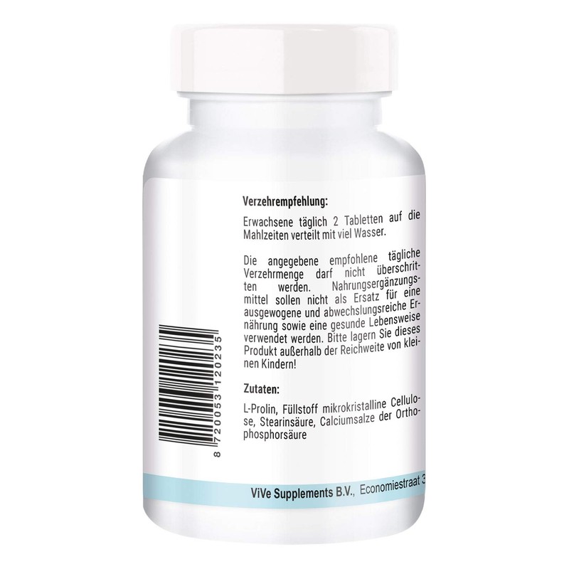 L-Proline 500 mg – 120 Tablets – Amino Acid –