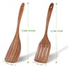 2 Pack Wooden Spatula, Acacia Wood Long Handle Flat Frying
