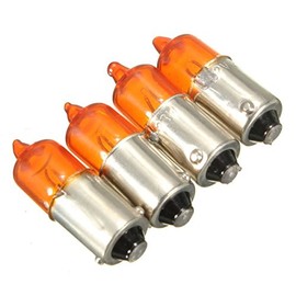 Alamor 4Pcs 12V 23W Motorcycle Turn Singal Indicator Bulb Ba9S Base Mini Amber Halogen