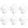 Vikko Soup Crocks With Lids, 14 Ounce Elegant White Soup