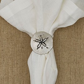 Split P Sand Dollar Napkin Ring Set of 4