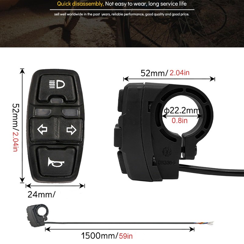 Universal Ebike Light and Horn Switch Turn Signal Switch 3