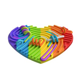 Sensory Activity Board- Silicone Fidget Toys for Stress and Anxiety Relief, ADHD Autism Sensory Toys for Kids 3+ & Adults, Fidget Pads, Stocking Stuffers Gift for Kids (Cordate Rainbow)