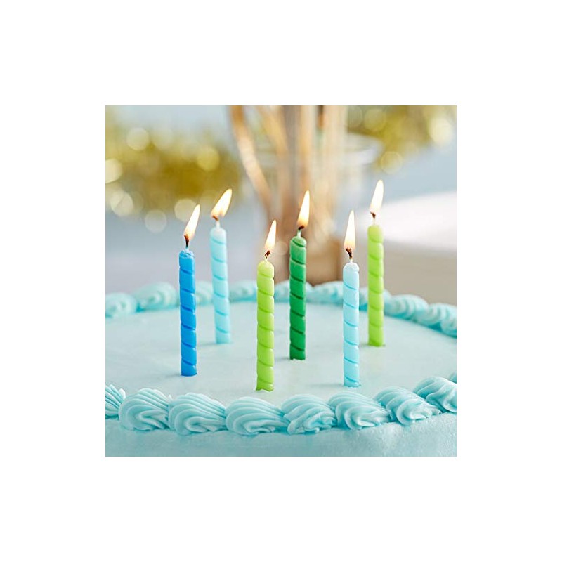 Blue and Green Large Spiral Candles