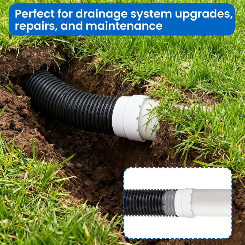Nomanak 1-Pack 4" Corrugated Pipe Adapter to 4" SDR 35