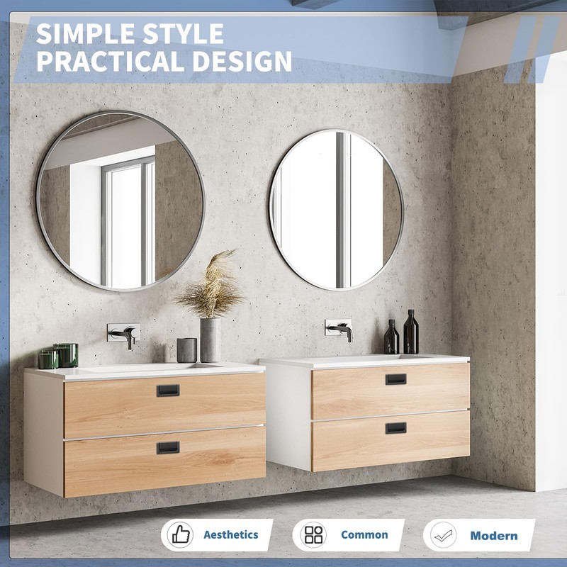 Thatyro 3 Packs 2.9" Invisible Drawer Flush Pull Handle with