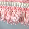 Handmade Vintage Handmade Raised Texture Fringe Pink Baby Crib Crochet