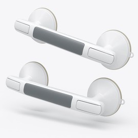 2 Pack Grab Bars for Bathtubs and Showers, Suction Grab Bar, Heavy Duty Shower Handle Removable Bath Handrails for Seniors and Elderly, Bathroom Safet