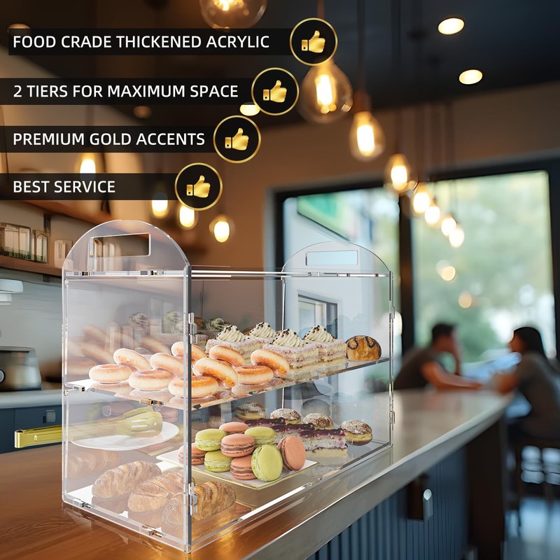 Cityjoy Cupcake Display Case with Handle – 19x 9.5x 11.8″